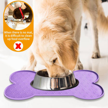 Dog Food Mat Anti-Slip Silicone Dog Bowl Mat Thicker Pet Placemat Waterproof Cat Feeder Pad with
