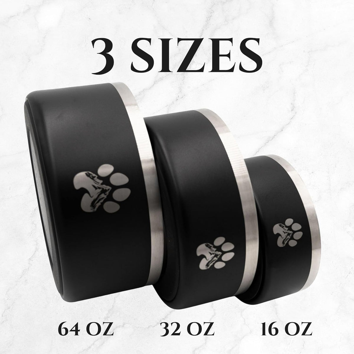 Stainless Steel Dog Bowl for Small-Large Dogs | Double Wall Insulated, Non-Slip Base Heavy Duty