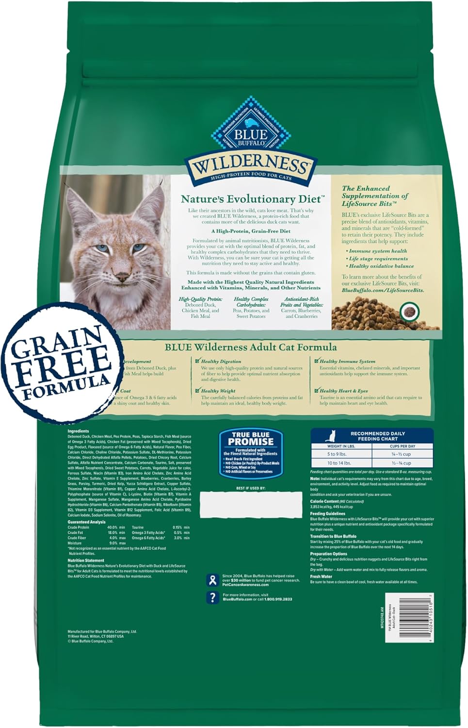 Blue Buffalo Wilderness Healthy Adult Dry Cat Food, Supports Health and Wellness, High-Protein &