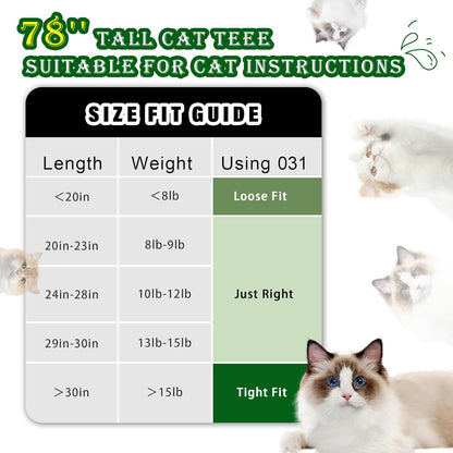 Cat Tree for Large Cats, 78.7"(200cm) Tall Cat Tower for Indoor Cats Multiple Cats with Large Top