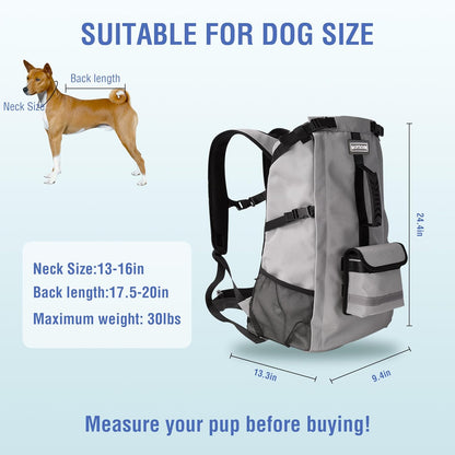 Dog Backpack for Small & Medium Dogs - Adjustable Pet Carrier for Travel & Hiking, Hands-Free Puppy