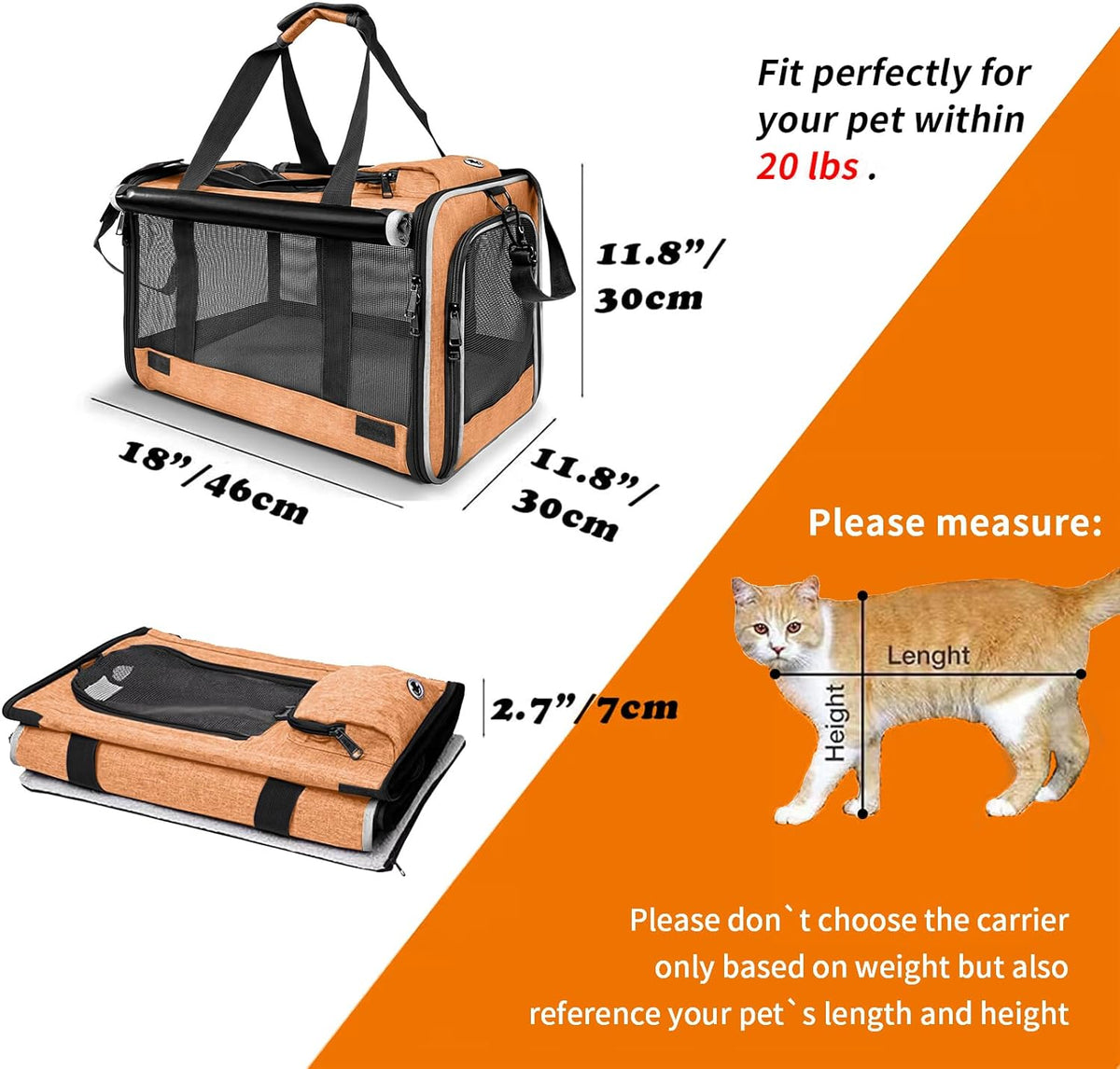 Dog Carry Bag for Puppy Pet Soft-Shell Portable Kennel Crate for 0-15 lbs Foldable Pomeranian