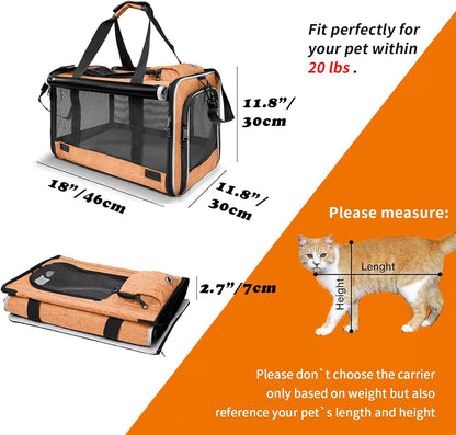 Dog Carry Bag for Puppy Pet Soft-Shell Portable Kennel Crate for 0-15 lbs Foldable Pomeranian