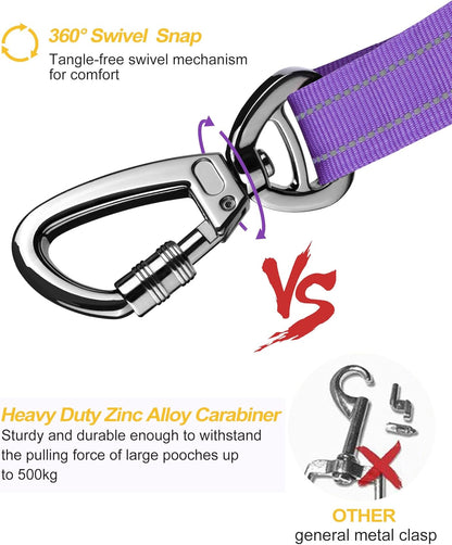 AUBELL Dog Seat Belt for Car,Updated 3-in-1 Adjustable Reflective Bungee Heavy Duty Dog Car Harness