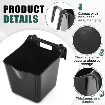 Marsui 8 Pcs 15 Quart Horse Feeders for Stall Hook Over Hanging Fence Hay Feeder Mountable