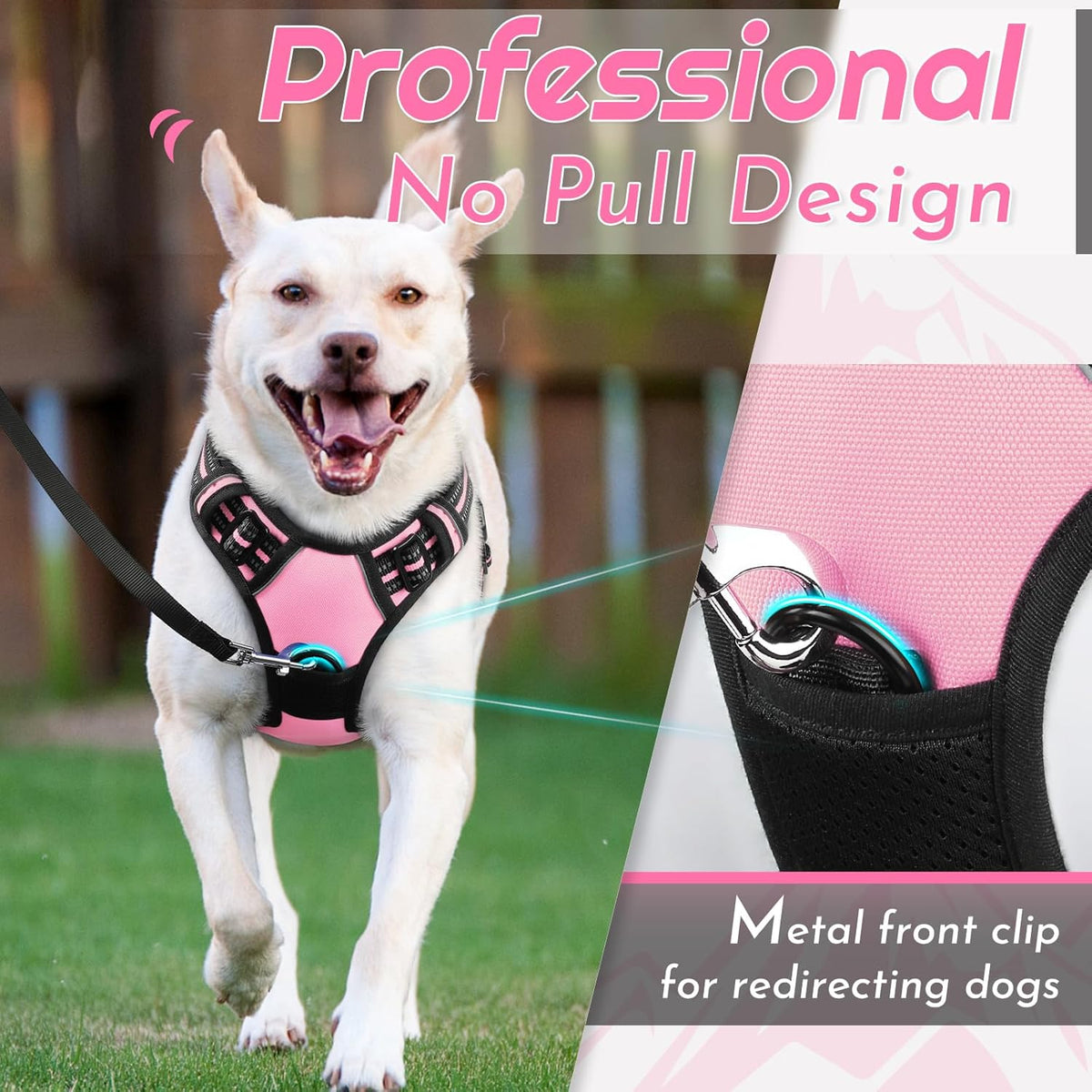 Eagloo Dog Harness Small Sized Dog, No Pull Service Vest with Reflective Strips and Control Handle