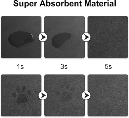 YCT Cat Food Mat for Pet Dogs - Non-Slip Super Absorbent, with Multiple Cat Heads Logo, 18.1 x 11.8