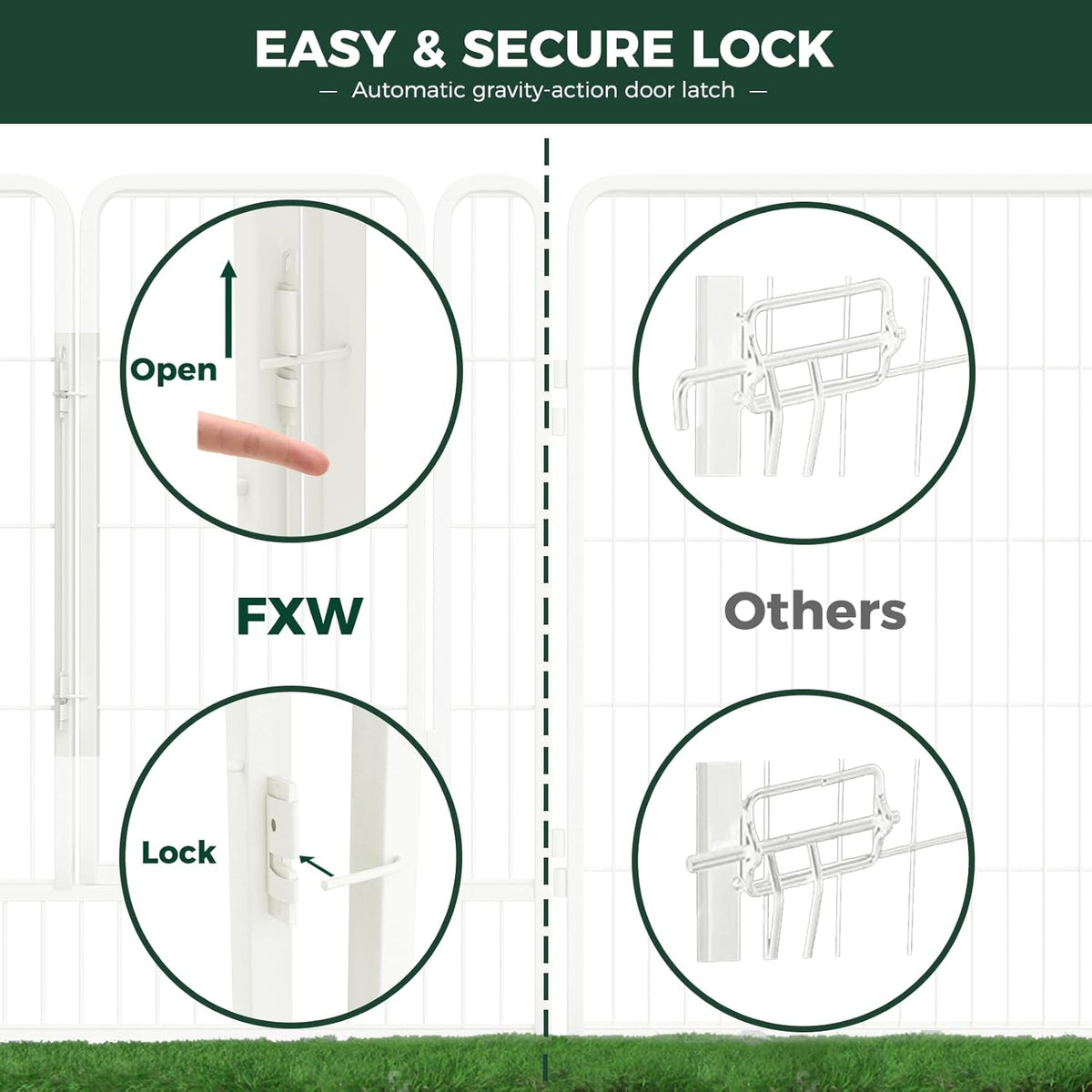 FXW Rollick Unleashed Dog Playpen for Indoor, Yard, RV Camping, 40 inch 8 Panels for Medium and