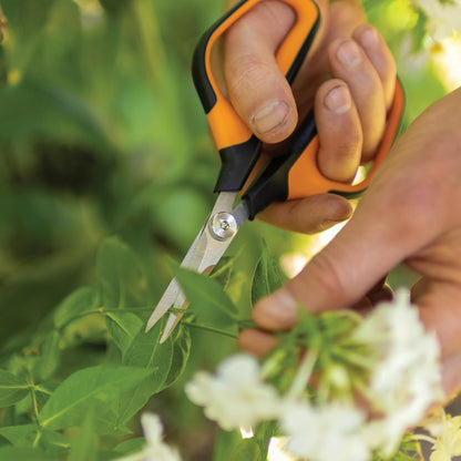 Fiskars Comfort Loop Micro-Tip Pruning Snips - 7" Garden Shears with Sheath and Extra Large