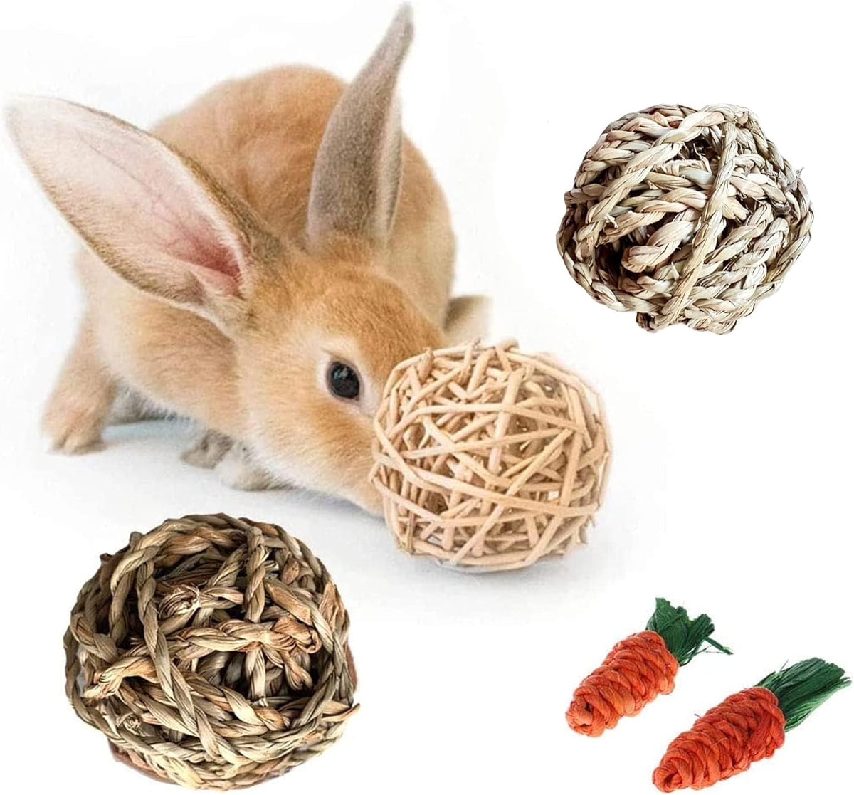 Hamiledyi Rabbit Seagrass Activity Mat Bunny Mat Rabbit Enrichment Toys Rabbit Chew Toys for Teeth