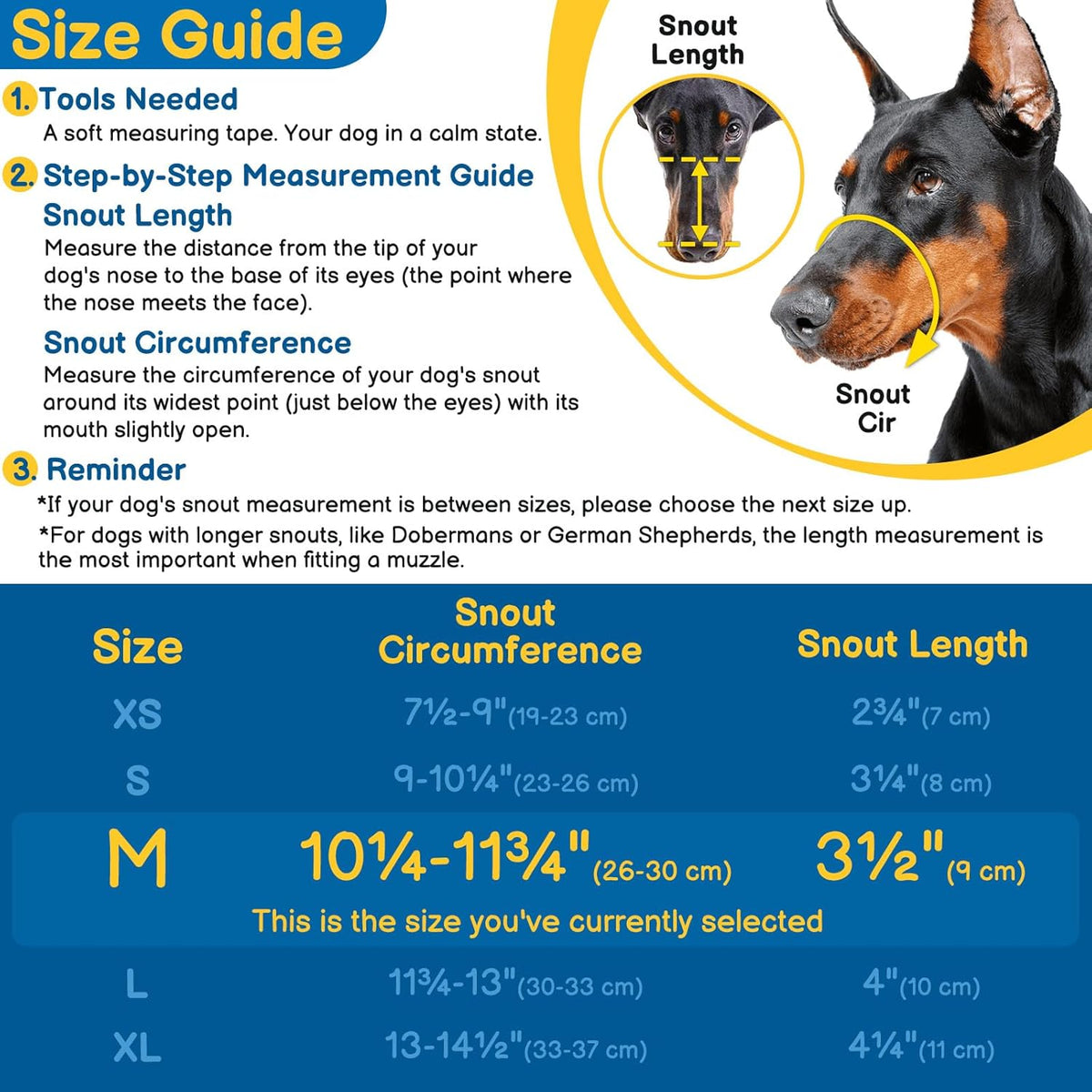 BARKLESS Basket Muzzle for Medium Dogs, Humane Muzzle to Prevent Biting and Scavenging, Snap-on