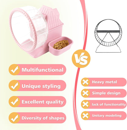 4 in 1 Silent Large Hamster Wheel Multifunctional Hamster Running Wheel Quite Running Spinner Wheel
