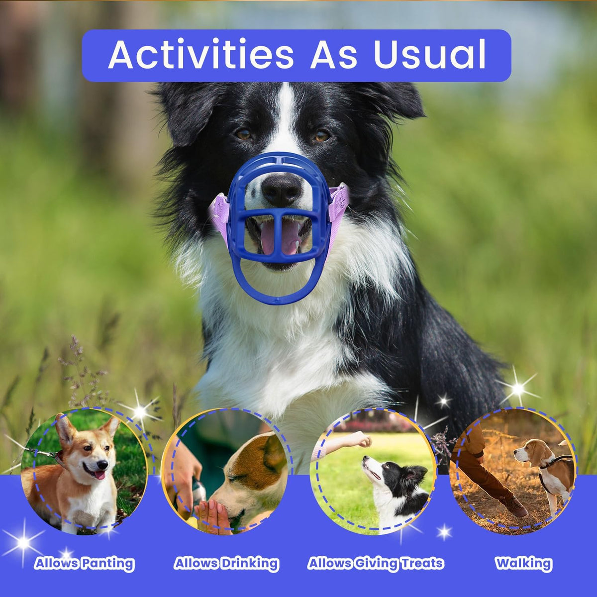 Basket Muzzle Allows Panting Drinking - Anti Biting Chewing, Suitable for Grooming Trimming