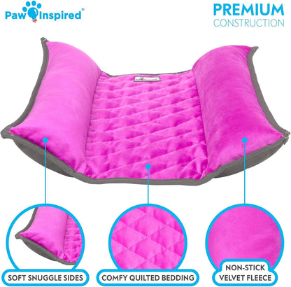 Paw Inspired Snuggle Bunny Bolster Bed for Rabbits, Cats, Dogs and Other Small Pets, Reversible