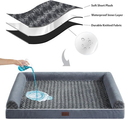 BFPETHOME Dog Beds for Large Dogs, Orthopedic Dog Bed for Medium Large Dogs,Big Waterproof Couch