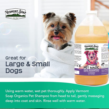 VERMONT SOAP Organics Pet Shampoo - Infused with Organic & Natural Olive Oil, Coconut & Aloe Vera