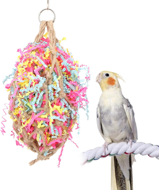 Hypeety Bird Chew Toy Bird Toy Foraging Shredding Climbing Hanging Toy for Parrot Parakeet