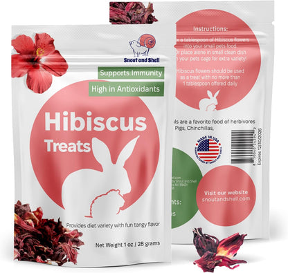 Snout and Shell Hibiscus Treats – 100% Natural Dried Flowers for Small Pets – Immunity Support &