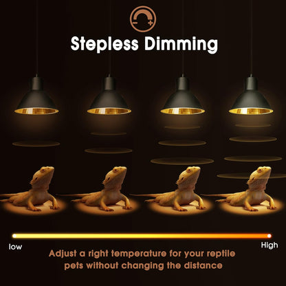 Reptile Heat Lamp, Briignite UVA Basking Light for Reptiles 50W, G9 Halogen Heat Bulb & Dome