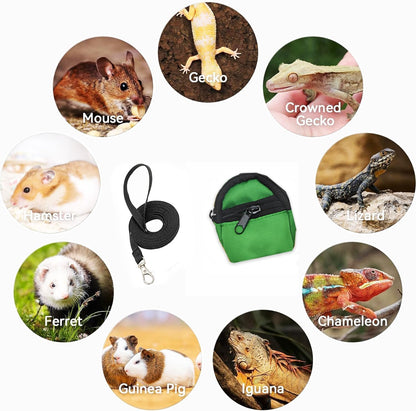Crested Geckos Backpack Carrier,Reptile Portable Backpack Carrier with Small Backpack Harness Leash