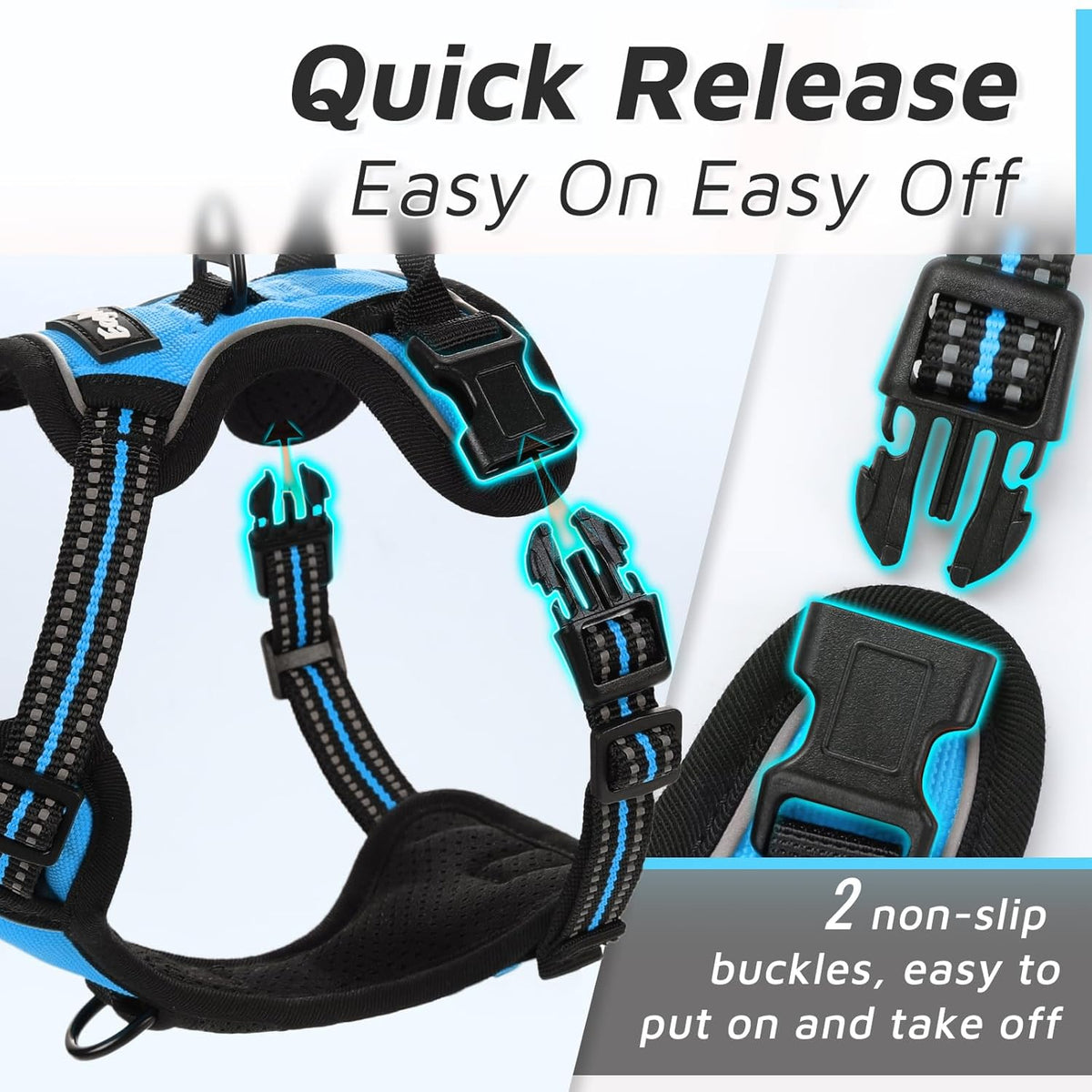 Eagloo Small Dog Harness No Pull, Service Vest with Reflective Strips and Control Handle