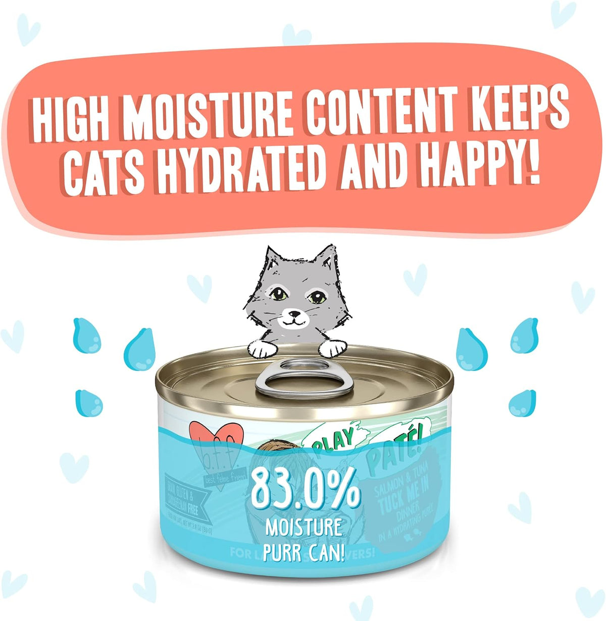 Weruva B.F.F. Play - Best Feline Friend Paté Lovers, Aw Yeah!, Salmon & Tuna Tuck Me in with Salmon