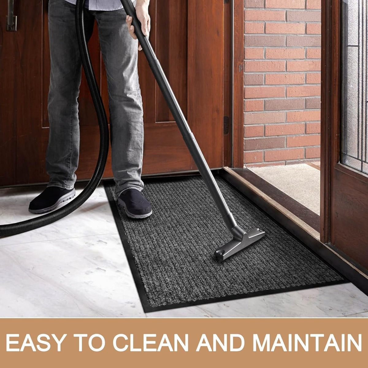 Durable Indoor Outdoor Door Mats for Entryway, Heavy Duty Front Door Mat, 48” x 24” Low Profile