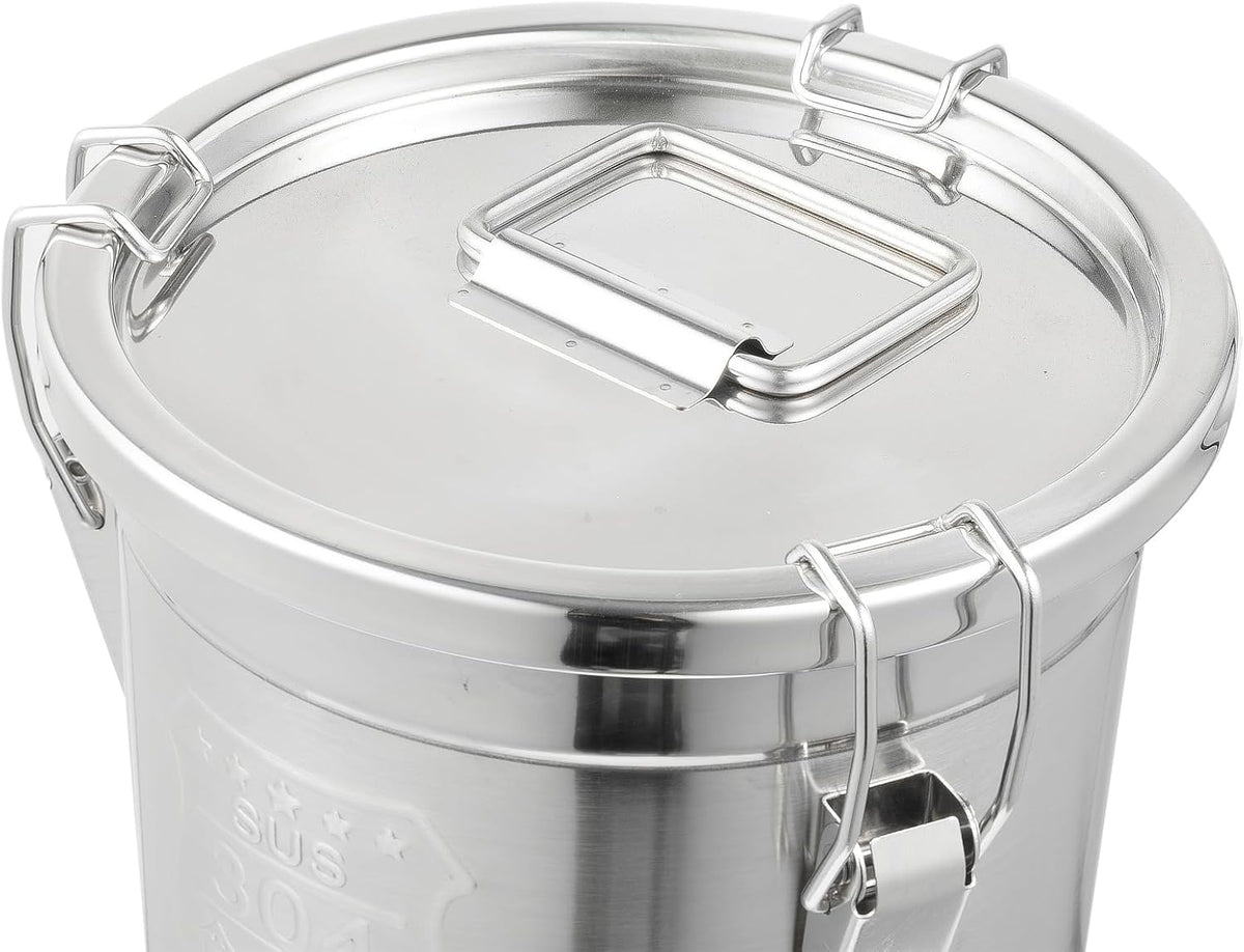 DYNAMI 304 Stainless Steel Containers With Lid,202oz Airtight Flour Container for Kitchen,5-10lbs