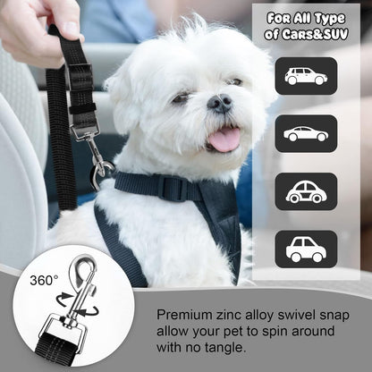 BWOGUE Pet Dog Cat Seat Belts, Car Headrest Restraint Adjustable Safety Leads Vehicle Seatbelt