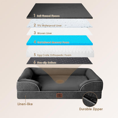 EHEYCIGA Orthopedic XL Dog Beds, Waterproof Memory Foam Dog Bed for Extra Large Dogs, Non-Slip