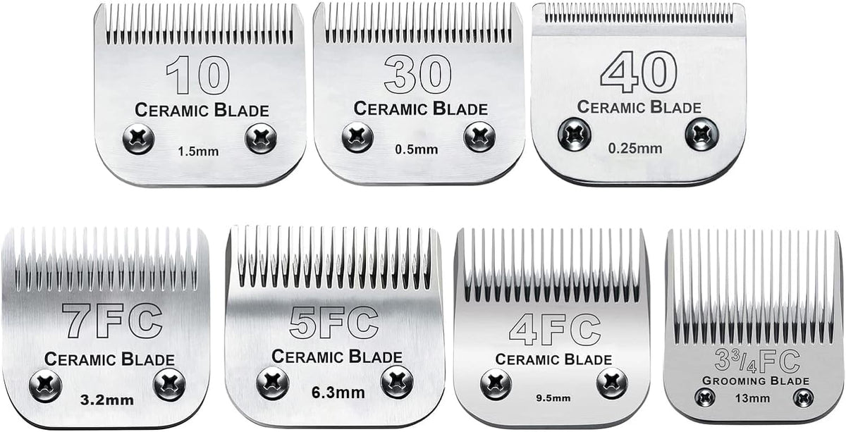7Pack 10 Blades Dog Grooming Replacement Blades Compatible with Andis Pet Clipper/Oster A5/Wahl KM
