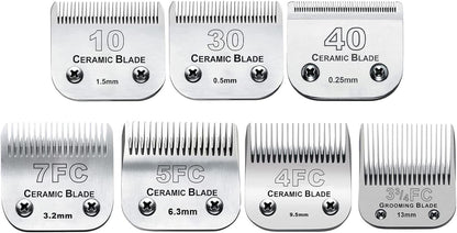 7Pack 10 Blades Dog Grooming Replacement Blades Compatible with Andis Pet Clipper/Oster A5/Wahl KM