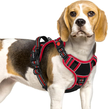 Eagloo Dog Harness Small Sized, Easy Wearing with 3 Buckles, Adjustable No Pull Pet Harness with 2