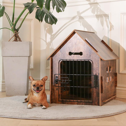 Dog House Indoor for Small Dogs or Cats, Cozy Wooden Design, Small Indoor Bed House, with Air Vents