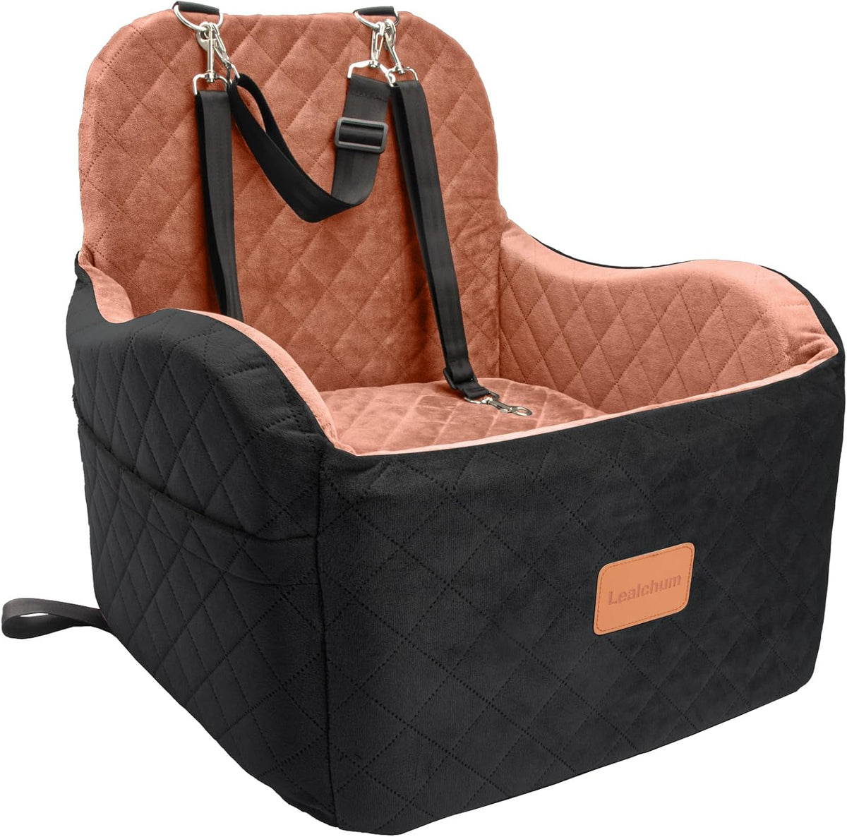 Dog Booster Car Seat for S/M Dogs Up to 35lbs,Soft 6in Elevated Cushion,Fits in Front/Back