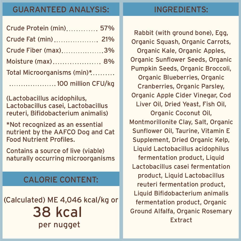 Primal Freeze Dried Raw Cat Food Nuggets Rabbit, Complete & Balanced Meal or Topper, Premium