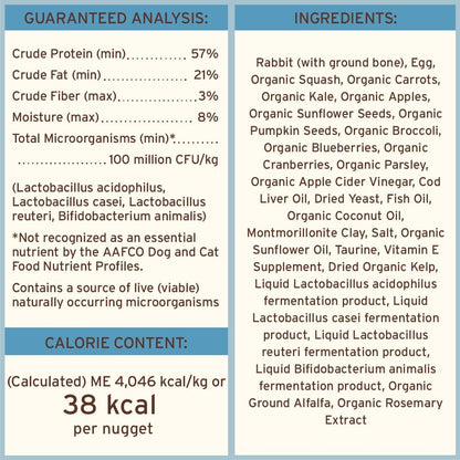 Primal Freeze Dried Raw Cat Food Nuggets Rabbit, Complete & Balanced Meal or Topper, Premium