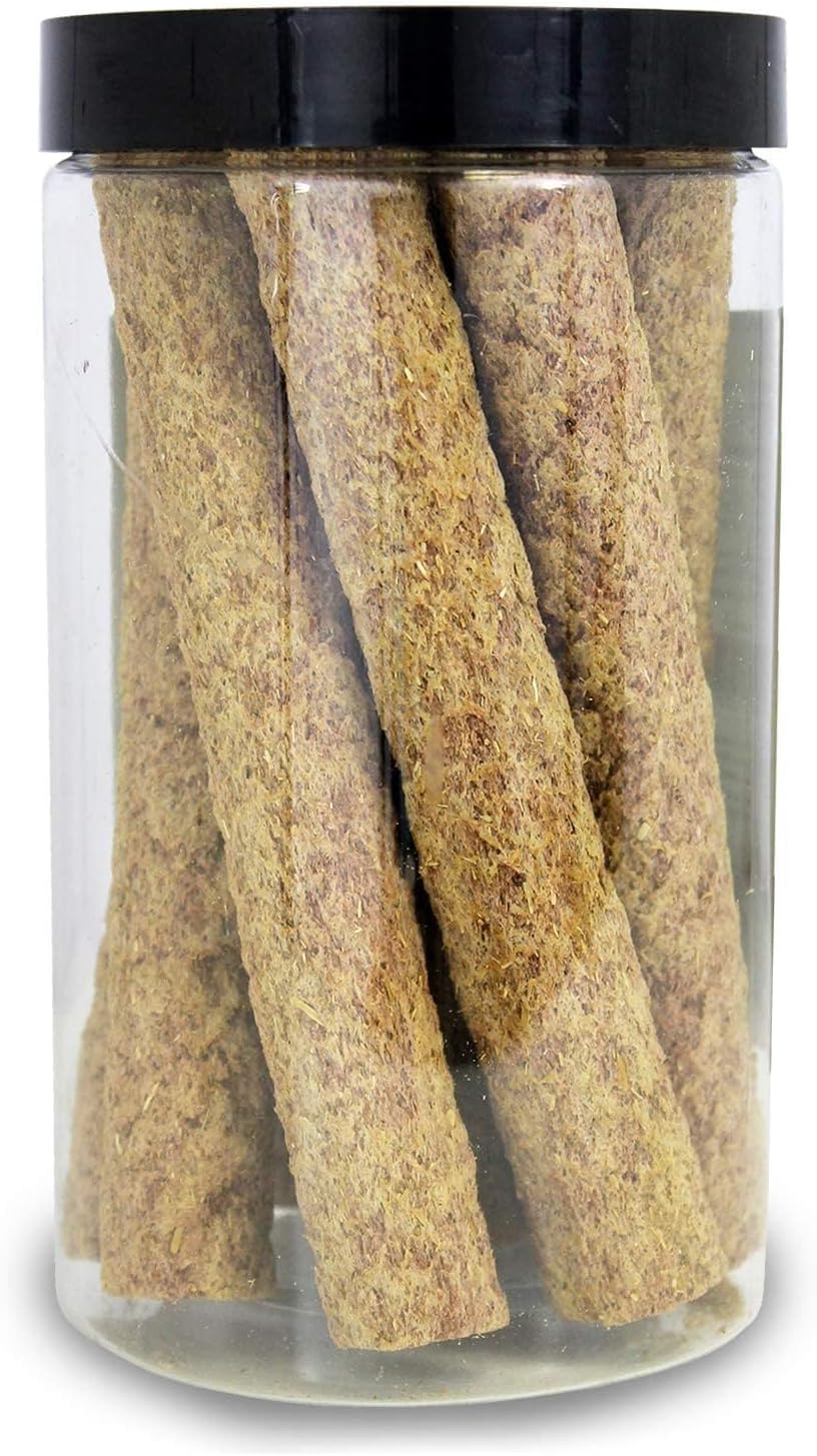 Apple & Oat Puff Sticks (6 oz.) - Healthy Natural High Fiber Chew Treat Made with Oat Hay