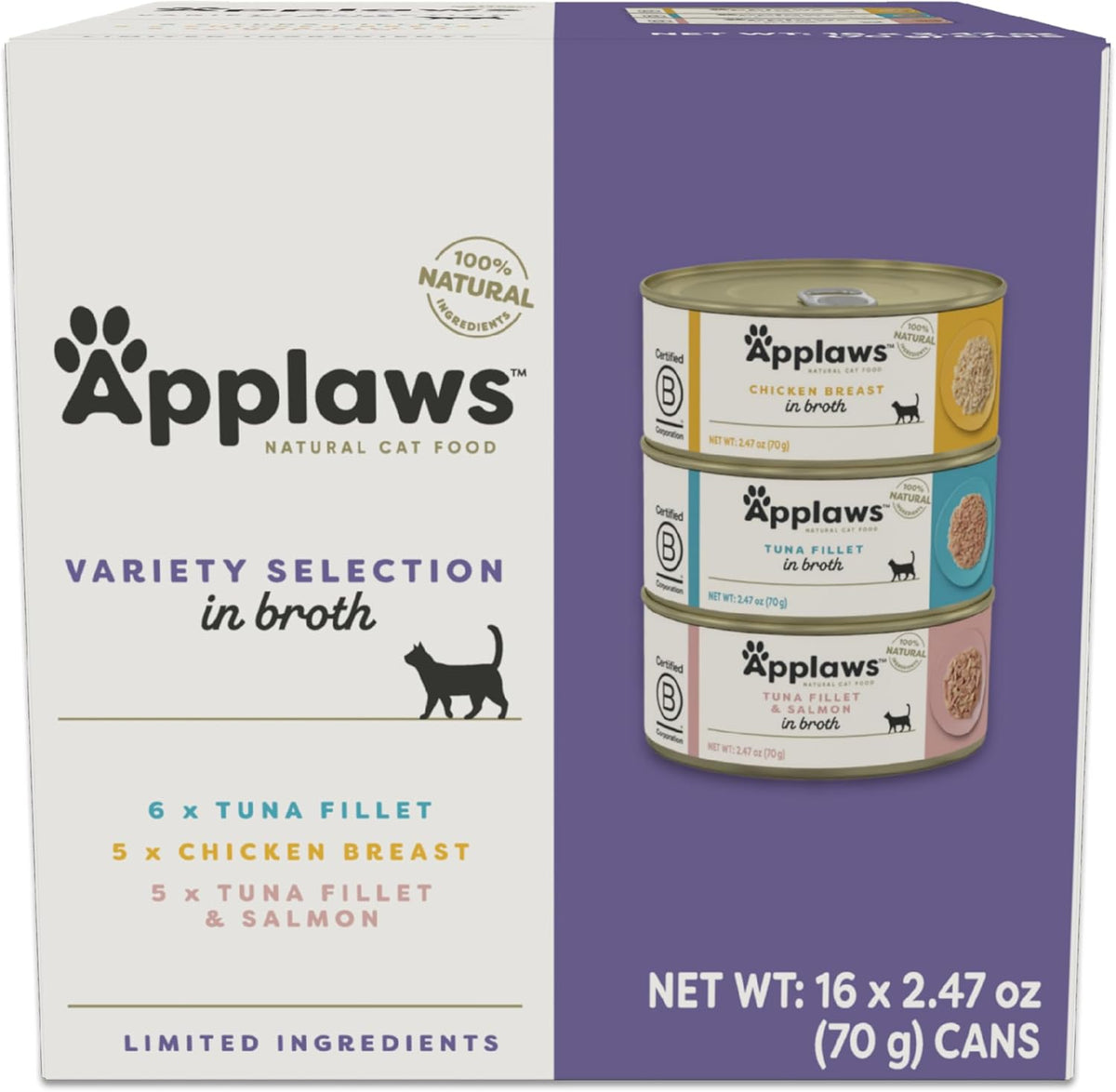 Applaws Natural Wet Canned Cat Food, Made with Limited and Natural Ingredients, Real Protein with