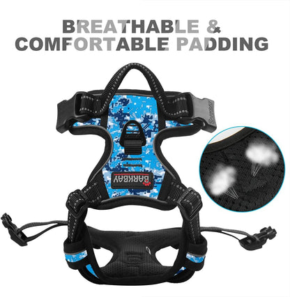 BARKBAY No Pull Dog Harness Front Clip Heavy Duty Reflective Easy Control Handle for Large Dog