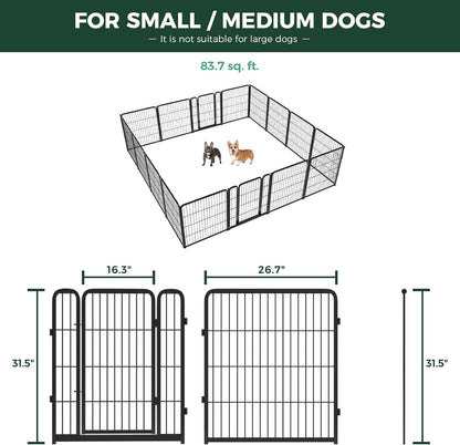 FXW Homeplus Unleashed Indoor Dog Playpen - Stress-Free and Safe Play, Heavy Duty 32 Inch 16 Wire