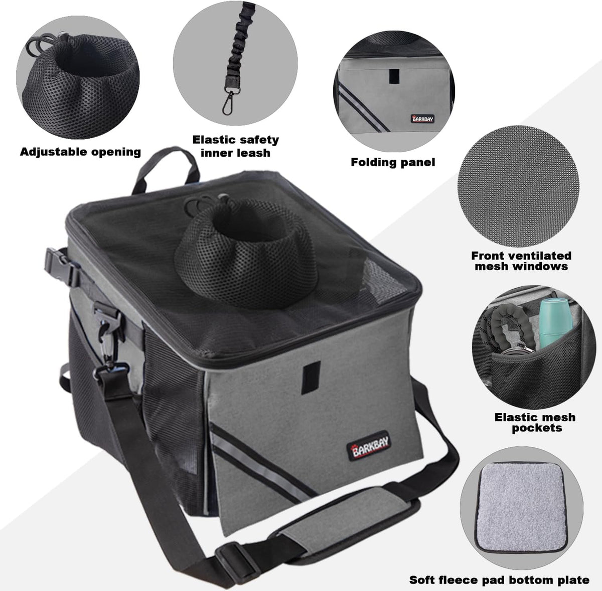 Pet Carrier Bicycle Basket Bag Pet Carrier/Booster Backpack for Dogs and Cats with Big Side