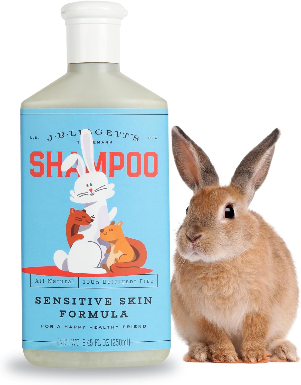 JR Liggett’s Natural Liquid Small Animal Shampoo for Sensitive Skin - 100% Detergent Free, Non-GMO