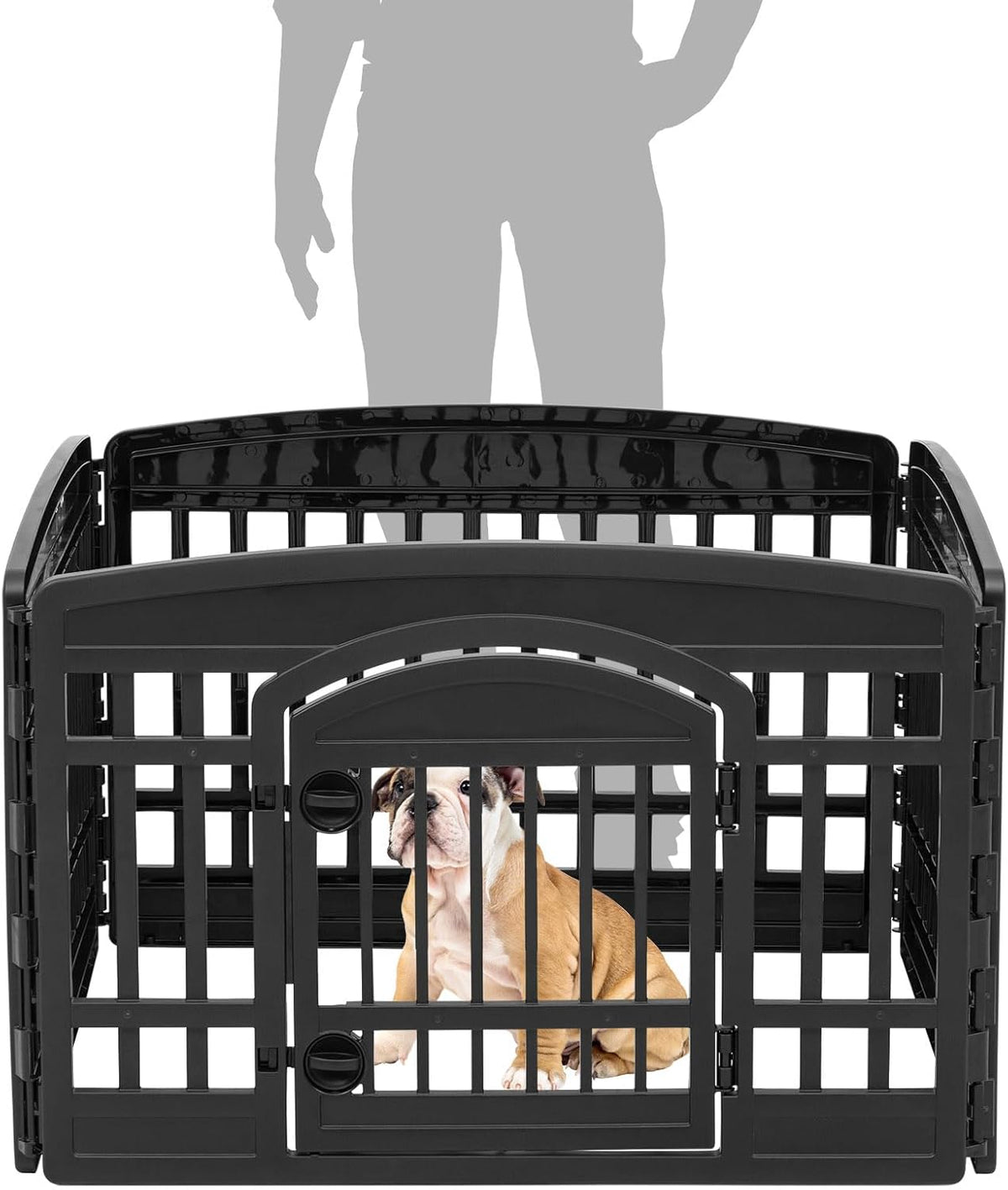IRIS USA 24" 4-Panel Dog Playpen with Door, 35 x 35 x 24, Puppy Playpen, Dog Play Pen Indoors, Pet