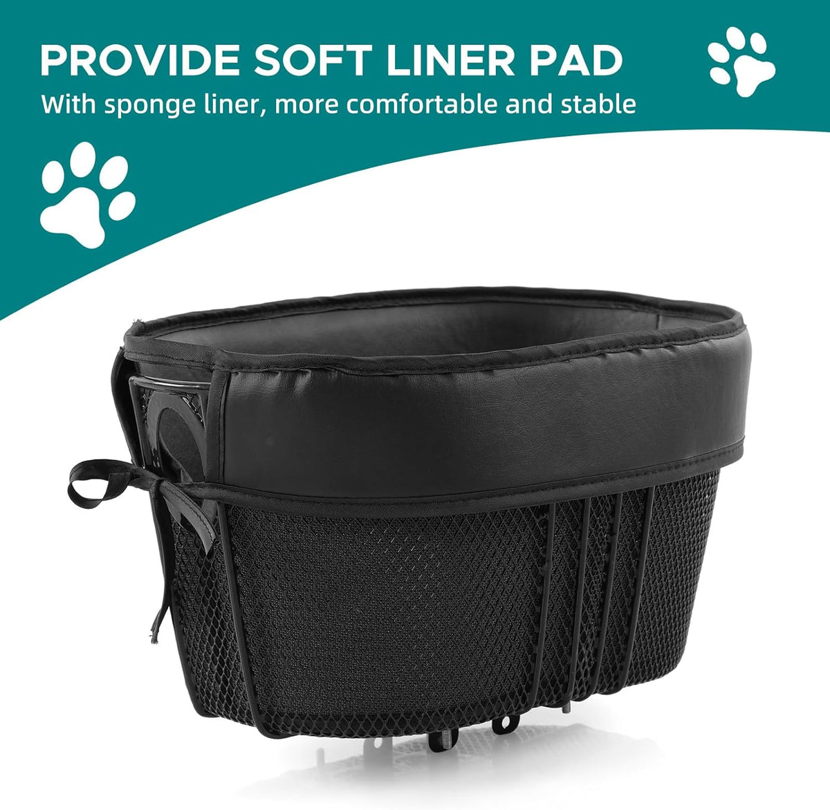 Dog Bike Basket Mountain Bike Shopping Basket Portable Cat and Dog Carrier for Bike Front Crossbar