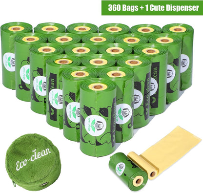 ECO-CLEAN Dog Poop Bags with 3 Bags Left Indicator - 360 Count Extra Thick and Leak Proof Pet Waste