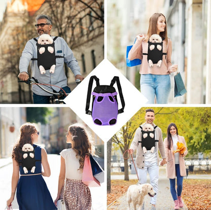 FEimaX Dog Carrier Backpack Pet Legs Out Front Cat Travel Bag, Adjustable Puppy Backpacks Carriers