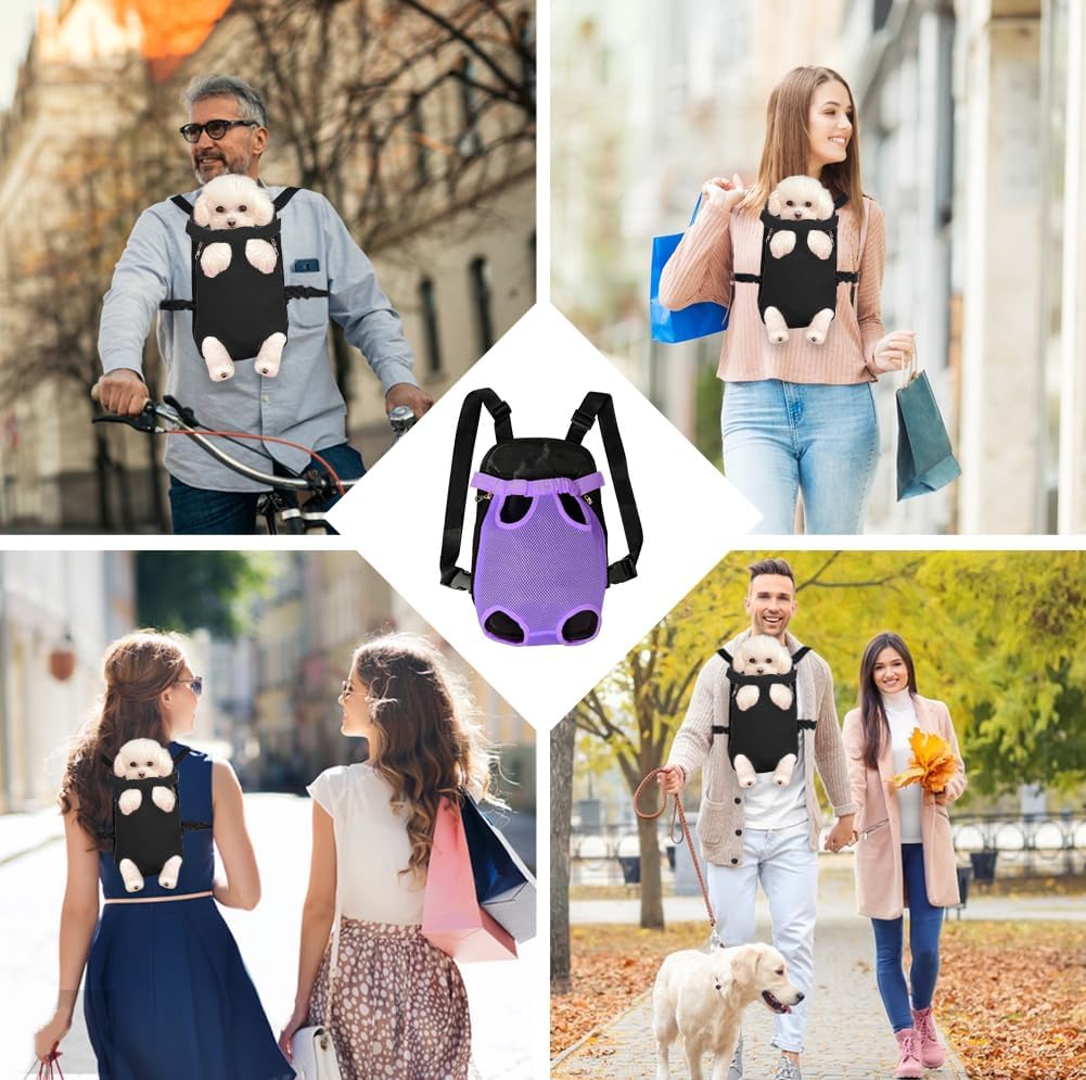 FEimaX Dog Carrier Backpack Pet Legs Out Front Cat Travel Bag, Adjustable Puppy Backpacks Carriers