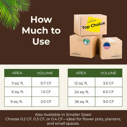 Premium Organic Wood Mulch for Gardens, Landscaping, Potted Plants, and Vegetable Gardens (0.3 CF