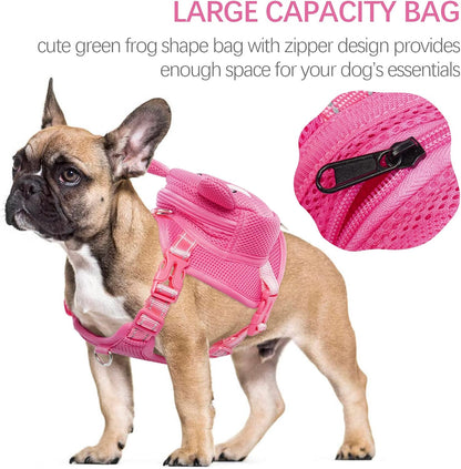 IDOMIK Dog Backpack Harness, No-Pull Dog Backpack with D-Ring for Small Medium Dogs, Cute Self